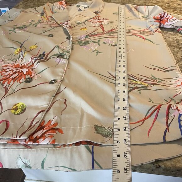 y2k style oversized H&M bohemian floral print kimono blazer size large - Picture 10 of 10